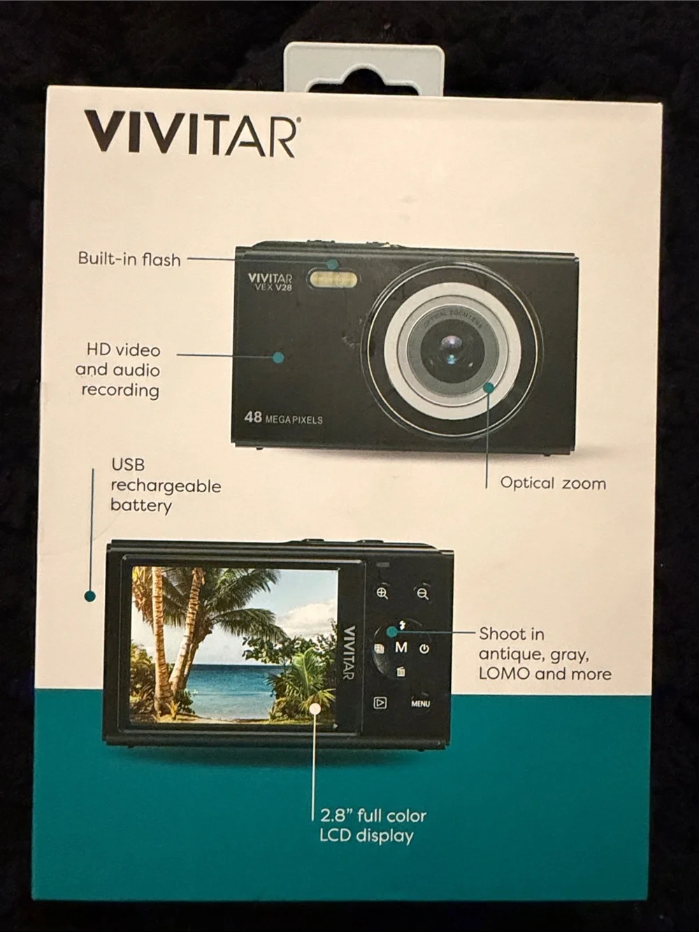 Vivitar VEXV28 Black Digital Camera with Optical Zoom